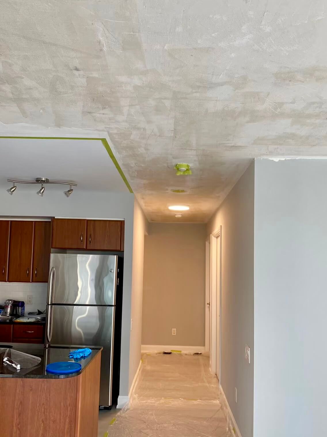 Condo Popcorn Ceiling Removal Before